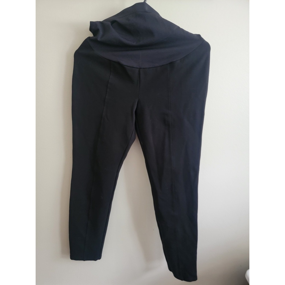 Old Navy Maternity M Black Legging Front Panel Classic Basic Capsule Skinny EUC